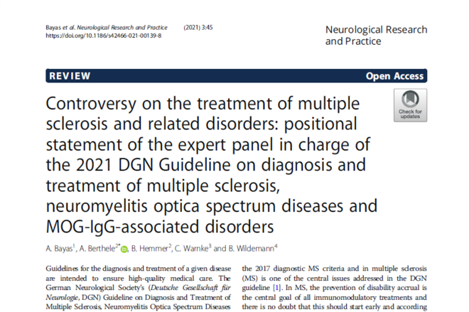 Controversy on the treatment of multiple sclerosis and related disorders (2021)